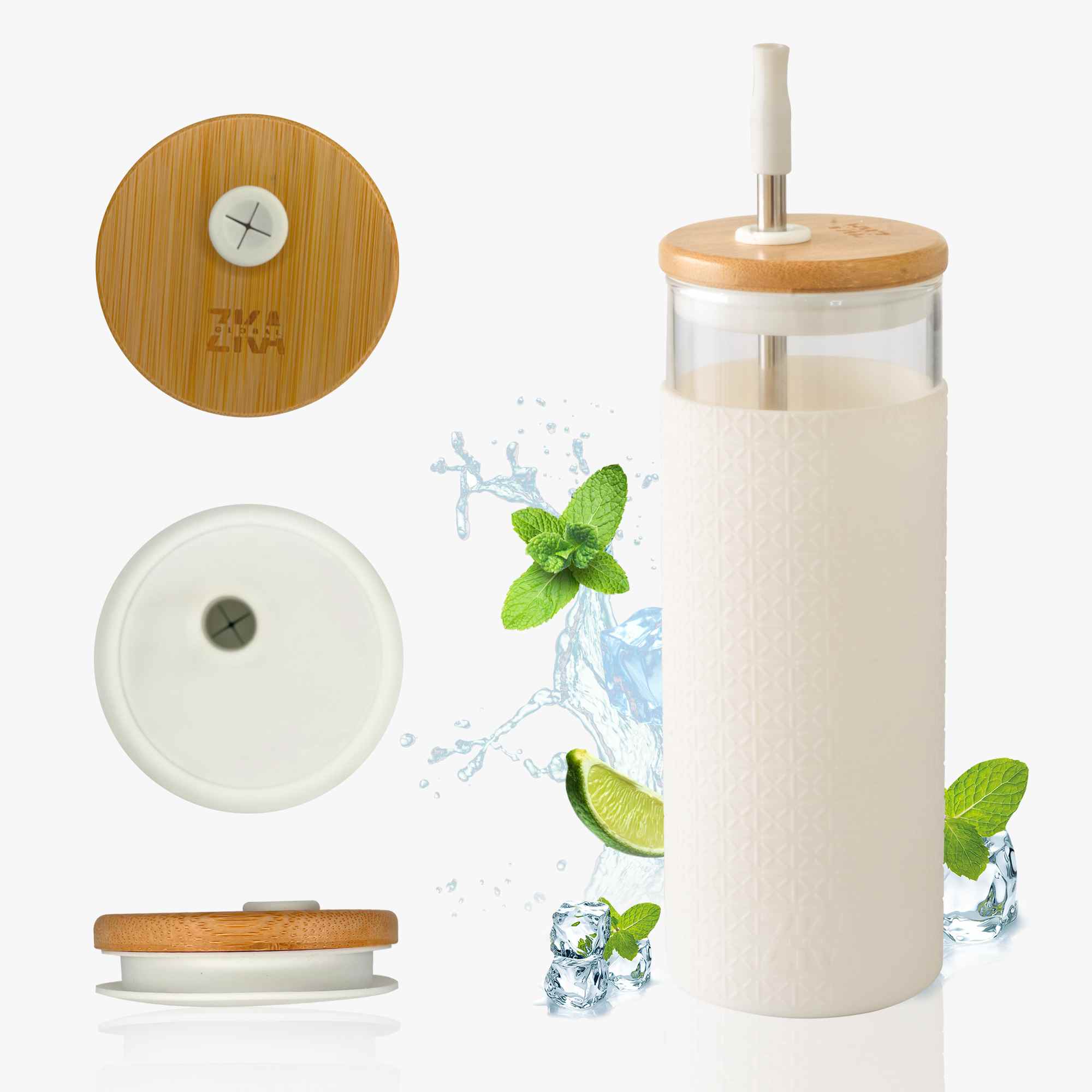 Glass Cups with Bamboo Lids and Glass Straw, Reusable Boba Cup, Tea Cup,  Travel Tumbler for Bubble Tea, Smoothie, Juice - AliExpress